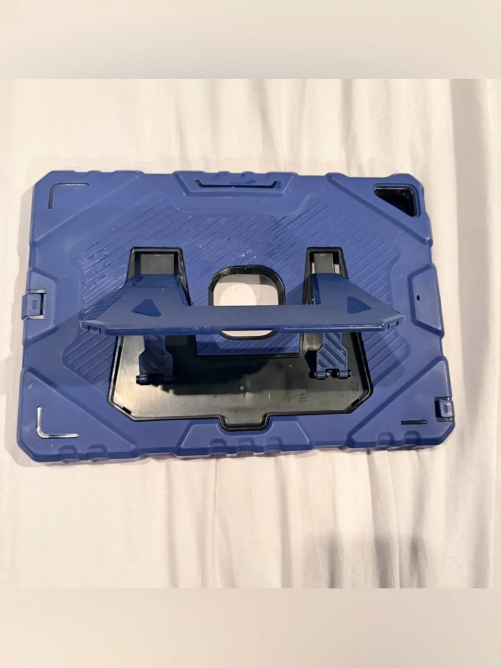 Rugged Shockproof Tablet Case with Built-in Kickstand - Navy Blue